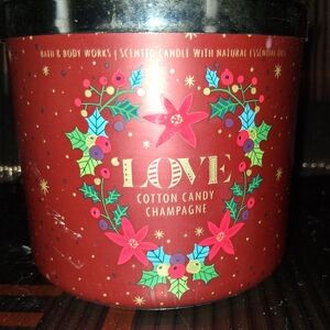 Bath & Body Works LOVE Cotton Candy Champagne 14oz 3 Wick Candle RETIRED!  NEW!